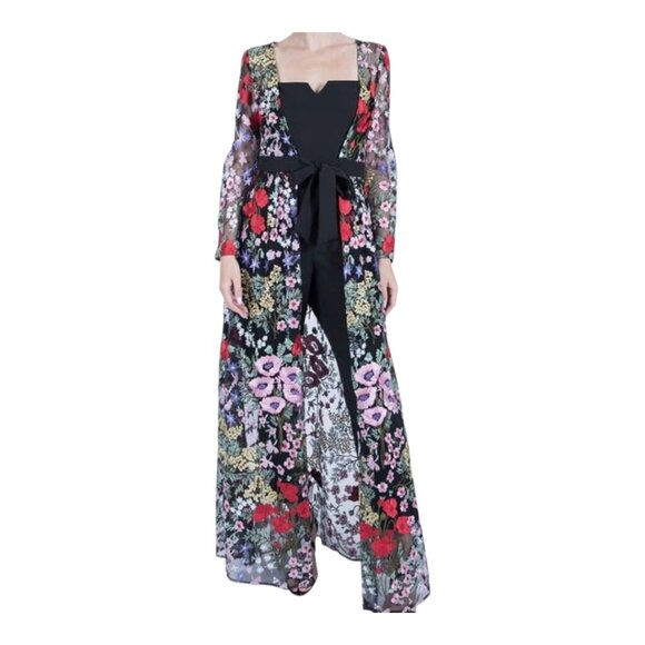 NWT Julia Jordan 2-Piece Embroidered Floral Overlay Jacket & Jumpsuit Wo… - Picture 2 of 15